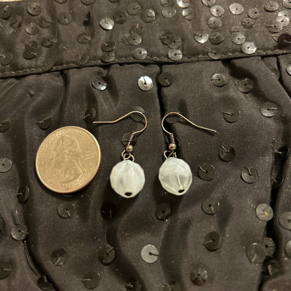 Beaded earrings.